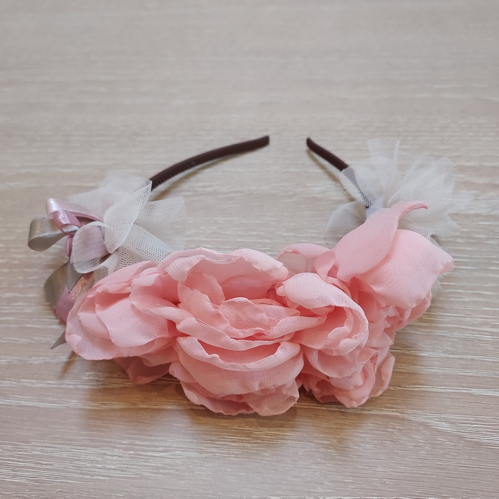 Handmade Charming Pink Floral Headband for Kids